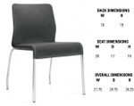Global Total Office Global Lite Series Armless 4 Leg Mesh Guest Chair 5940 (24 Color Options Available!)