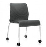 Global Total Office Global Lite Series Armless Mesh Side Chair with Casters (24 Color Options Available!)