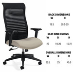 Global Total Office Global Loover Extended Back Office Chair 2660-4