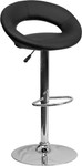  Flash Furniture Contemporary Black Vinyl Rounded Back Bar Stool with Chrome Base 