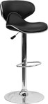  Flash Furniture Contemporary Cozy Black Vinyl Adjustable Bar Stool with Chrome Base 