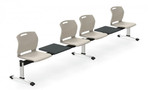 Global Total Office Global Popcorn 4 Person Beam Seating Configuration with Accent Tables
