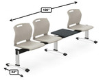 Global Total Office Global Popcorn POP503 Model 3 Guest Beam Chair with Side Table