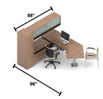 Global Total Office Global Princeton Modern Wall Desk Layout A1R