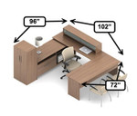 Global Total Office Global Princeton U Shaped Modular Workstation A3J