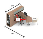 Global Total Office Global Princeton Wall Desk with J Shaped Surface A1V