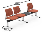 Global Total Office Global Sidero 3 Person Beam Chair with Accent Table SID503