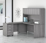 Bush Business Furniture Bush Studio C 72W x 30D Desk, 42W Return, Hutch and Mobile Pedestal 