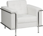  Flash Furniture HERCULES Lesley Series Contemporary White Leather Chair with Encasing Frame 