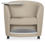 Global Total Office Global Sirena Mobile Lounge Chair with Tablet Arm and Bottom Shelf 3372LCMLTM 