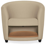 Global Total Office Global Sirena Series Leather Lounge Chair with Bottom Shelf 3372LM