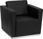  Flash Furniture HERCULES Trinity Series Contemporary Black Leather Chair with Stainless Steel Base 