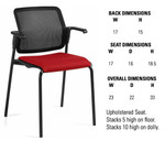 Global Total Office Global Sonic Mesh Back Guest Chair with Fabric Seat - 6514MB