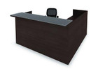Cherryman Office Furniture Cherryman Amber Series AM-400N Reception Desk with Glass Transaction Top 