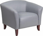  Flash Furniture Imperial Series Gray Leather Reception Chair 111-1-GY-GG 