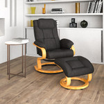  Flash Furniture Leather and Wood Recliner 