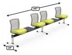 Global Total Office Global Vion Mesh Back Armless Beam Seating Configuration VON505