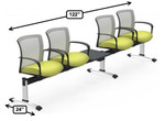 Global Total Office Global Vion Mesh Back Beam Chair with Power VON504