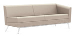 Global Total Office Global Wind Linear Series 3363LLM Left Arm Leather Sofa