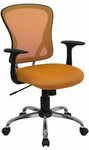  Flash Furniture Mid Back Orange Mesh Back Office Chair with Polished Base 