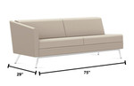 Global Total Office Global Wind Linear Series Right Arm Vinyl Sofa 3363RLM 