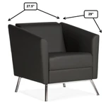 Global Total Office Global Wind Series 3 Piece Vinyl Lounge Furniture Set