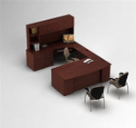 Global Total Office Global Zira Bow Front U-Desk with Hutch