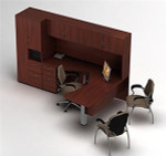 Global Total Office Global Zira L-Desk with Hutch and Storage Tower 