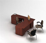 Global Total Office Global Zira L-Shaped Desk with Storage 