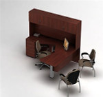 Global Total Office Global Zira Modular L-Desk with Hutch 