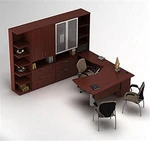 Global Total Office Global Zira Open Concept U-Desk with Storage