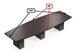 Global Total Office Global Zira Series 12' Boat Shaped Boardroom Table Z48144BE (Available with Power!)