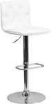  Flash Furniture Modern White Vinyl Tufted Back Bar Stool 