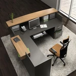 Global Total Office Global Zira Series Luxury Reception Desk Configuration
