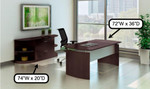 Mayline Group Mocha Laminate Medina Desk with Rear Wall Storage Configuration by Mayline