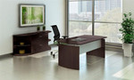 Mayline Group Mocha Laminate Medina Desk with Rear Wall Storage Configuration by Mayline 