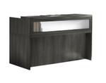 Mayline Group Mayline Aberdeen Gray Steel Finished Small Reception Desk with Glass Transaction Screen