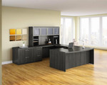 Mayline Group Mayline Aberdeen Gray Steel Finished U Shaped Executive Furniture Set