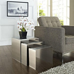  Modway Rush Set of 3 Contemporary Silver Nesting Tables EEI-286 