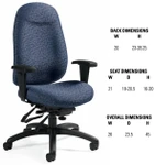 Global Total Office Global 1170-3 Granada Deluxe Adjustable Computer Chair
