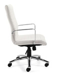  Offices To Go 11730-BL28 White Ribbed Back Executive Chair with Polished Frame 