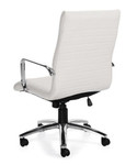 Offices To Go 11730-BL28 White Ribbed Back Executive Chair with Polished Frame