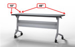 Mayline Group Mayline Flip-N-Go LF1848 48" x 18" Nesting Training Table with Silver Base (2 Finish Options Available!)