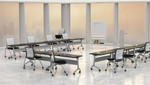 Mayline Group Mayline Flip-N-Go LF1848 48" x 18" Nesting Training Table with Silver Base (2 Finish Options Available!)