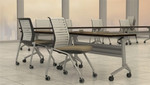 Mayline Group Mayline Flip-N-Go LF1848 48" x 18" Nesting Training Table with Silver Base (2 Finish Options Available!)