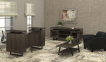 Safco Products Safco Mirella 78" Floating Glass Top Reception Desk MRRD78 (4 Finish Options!)