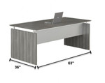 Mayline Group Mayline Medina 63" x 36" Straight Front Gray Steel Laminate Desk