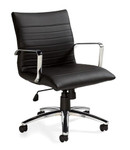 Offices To Go Luxhide Leather Office Chair with Ribbed Back - OTG11734B
