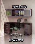 Mayline Group Mayline Medina Credenza Desk with Mobile Pedestals and Hutch in Mocha