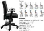 Offices To Go OTG11950B Multi Function Task Chair with Arms